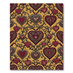 Ornate Golden Heart Filigree Rug