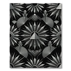 Art Deco Sunburst Pyramid Silver Rug