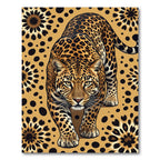 Bold Leopard Gold Floral Spot Rug