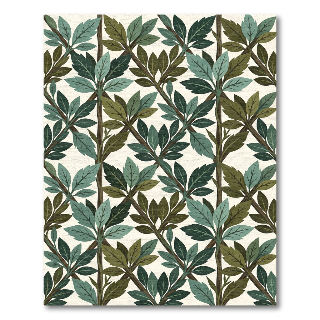 Emerald And Teal Leaf Branch Rug