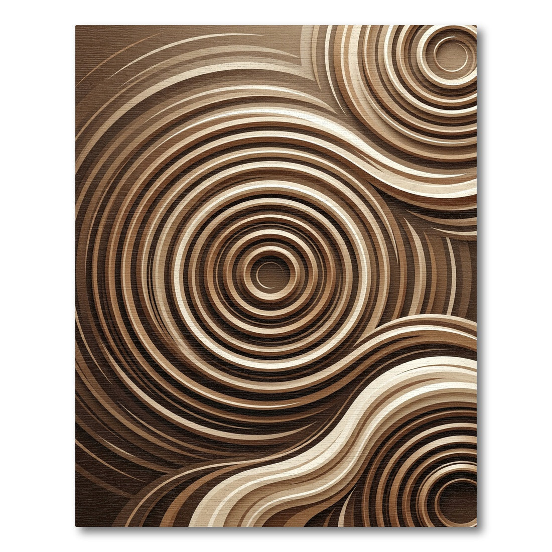 Rich Chocolate Swirl Ribbon Waves Rug