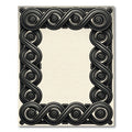 Dark Gray Interlocking Scroll Border Rug