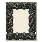 Dark Gray Interlocking Scroll Border Rug