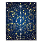 Celestial Navy Golden Constellation Map Rug