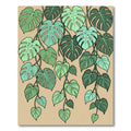 Green Hanging Tropical Leaves Runner Rug