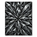 Radiant Monochrome Geometric Crystal Facet Rug