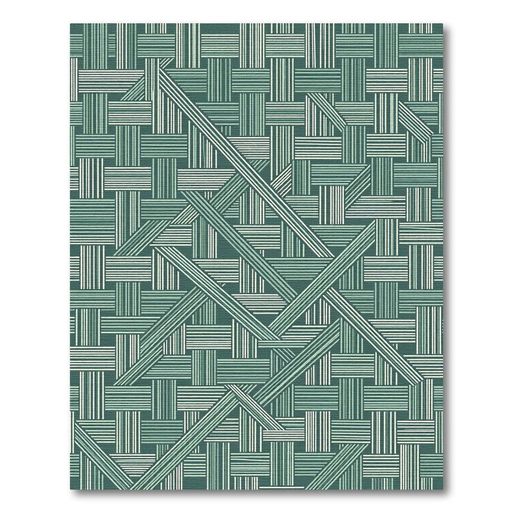Sage Green Abstract Geometric Lattice Rug