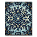 Geometric Navy Blue Starburst Foliage Rug