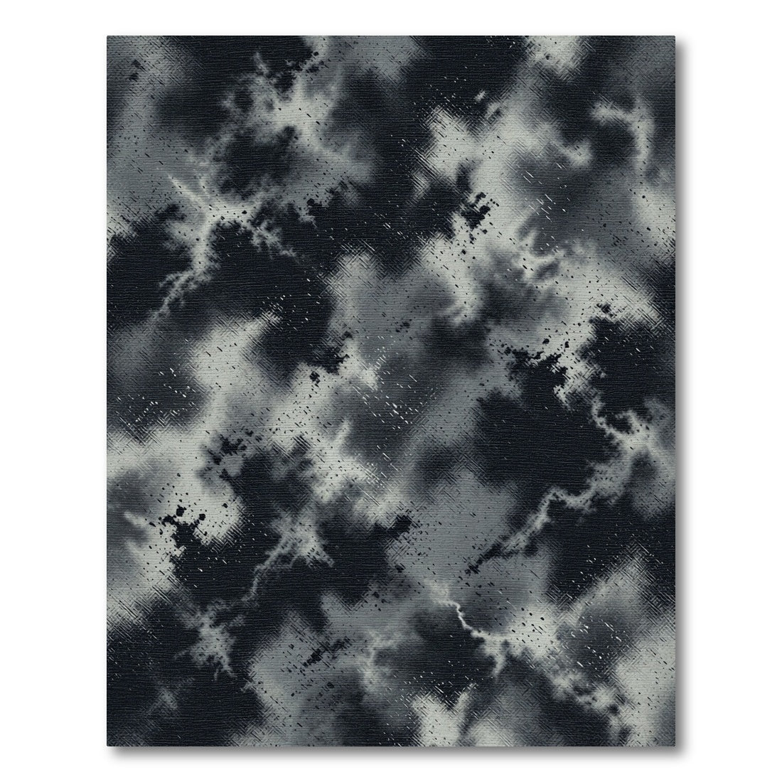 Monochrome Abstract Smoked Marble Swirl Rug