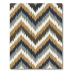 Earth Tones Ikat Zigzag Chevron Rug