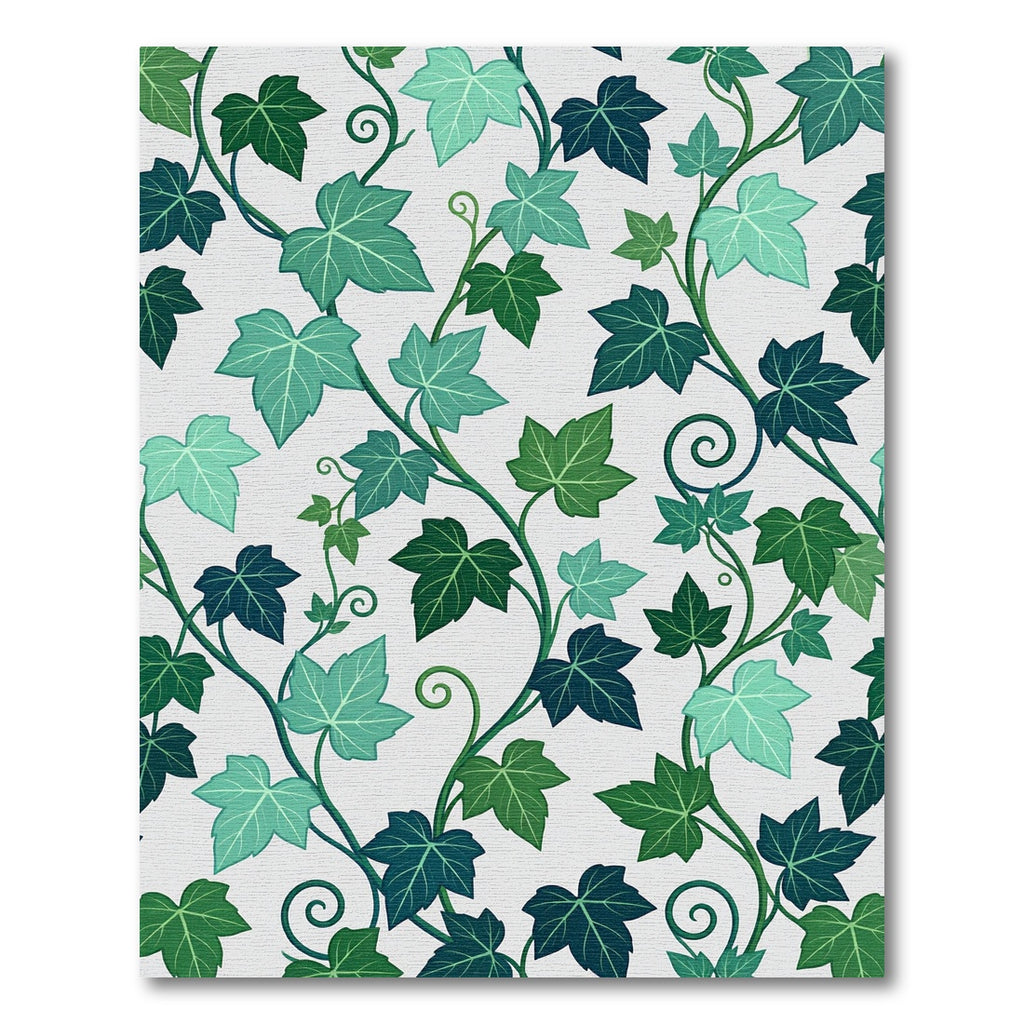 Lush Emerald Ivy Leaf Botanical Rug