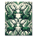 Symmetric Forest Stag Fern Foliage Rug