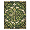 Ornate Emerald Fleur-de-lis Scroll Baroque Rug