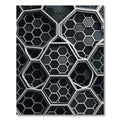 Modern Monochrome Geometric Hexagon Grid Rug