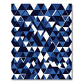 Deep Blue White Geometric Triangles Rug