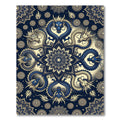 Majestic Navy Blue Dragon Mandala Rug