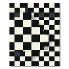 Monochrome Checkerboard Folded Illusion Grid Rug