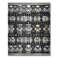 Ornate Hourglass Pattern Black Gold Rug