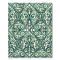 Emerald Scrolling Leaf Damask Scroll Rug