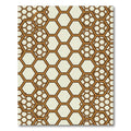Amber Geometric Honeycomb Structure Rug