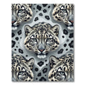 Stunning Monochrome Snow Leopard Portrait Rug