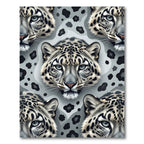 Stunning Monochrome Snow Leopard Portrait Rug