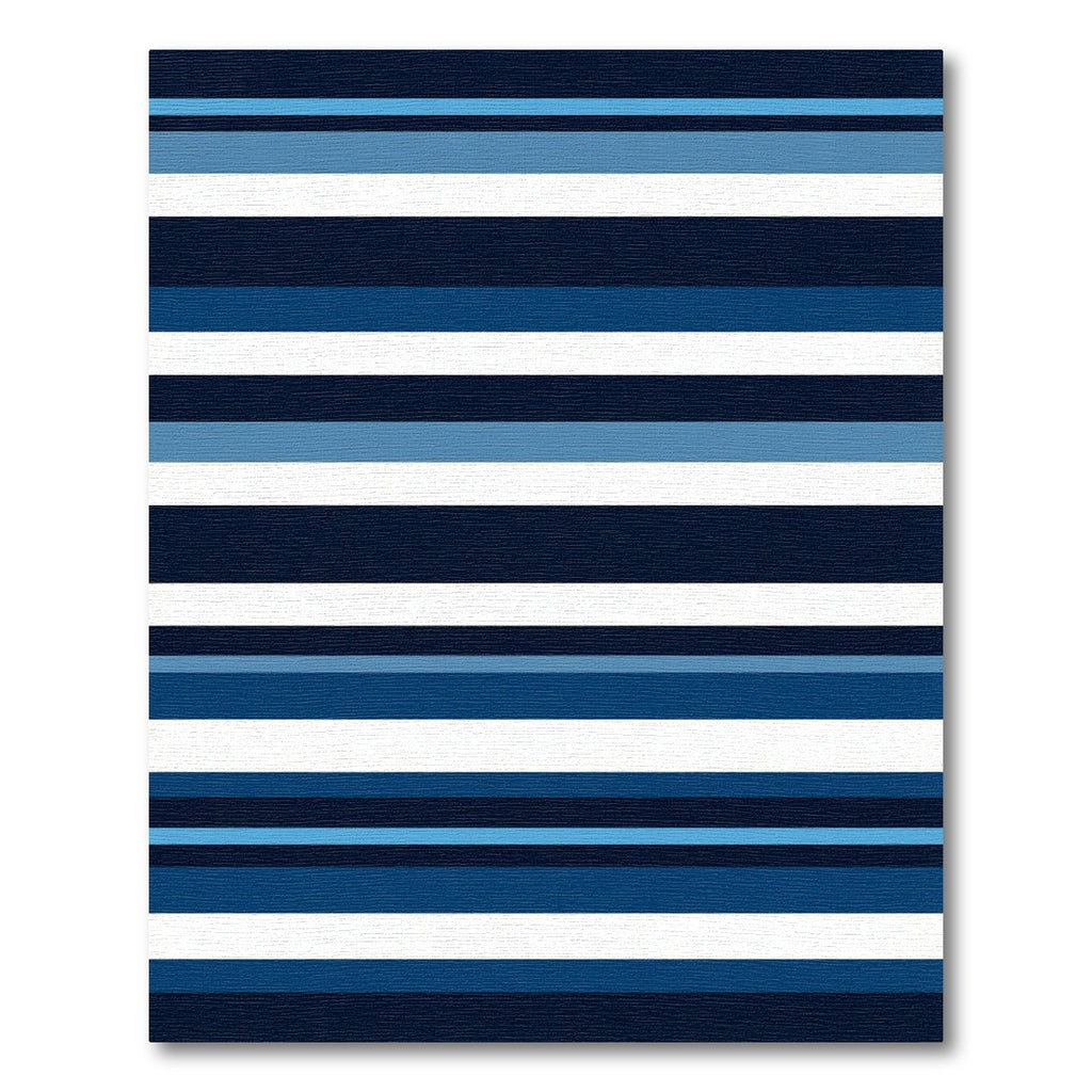 Modern Navy and Blue Horizontal Stripes Rug