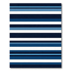 Modern Navy and Blue Horizontal Stripes Rug
