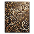 Rich Gold Brown Swirl Foliage Rug