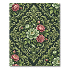 Victorian Vintage Rose Scroll Rug