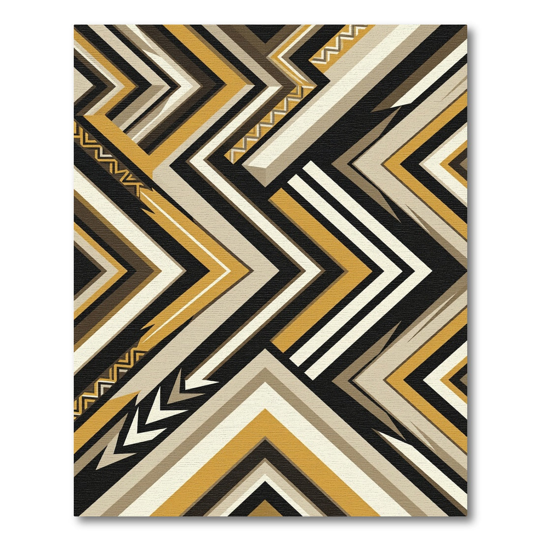 Geometric Chevron Mustard Stripe Rug