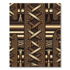 Earthy Brown Crisscross Cord Leather Texture Rug