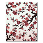 Crimson Cherry Blossom Branch Repeat Rug