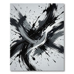 Monochrome Abstract Black and White Splash Rug