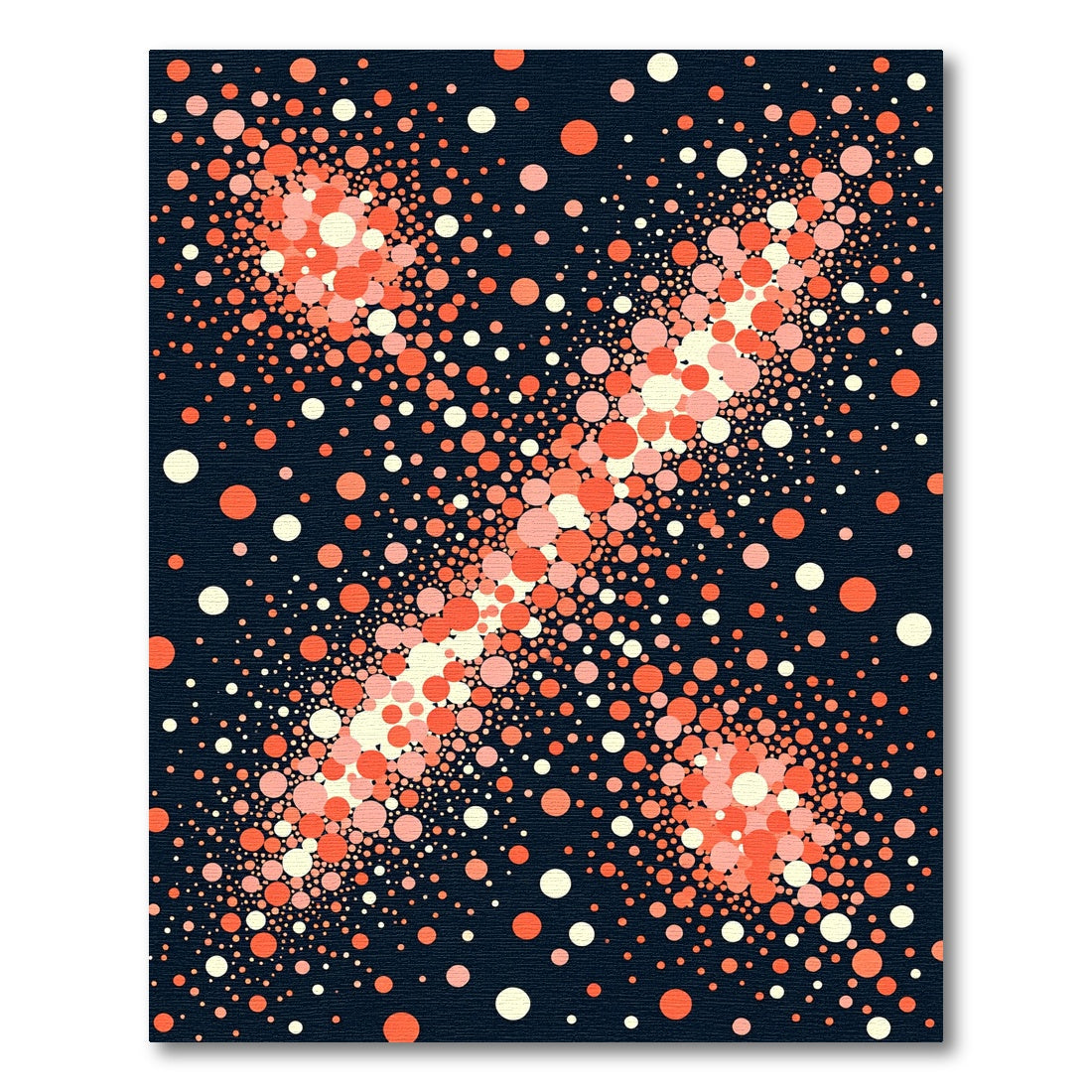 Coral Speckled Starburst Dark Rug