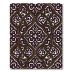 Ornate Brown Intertwined Scrolling Vines Rug
