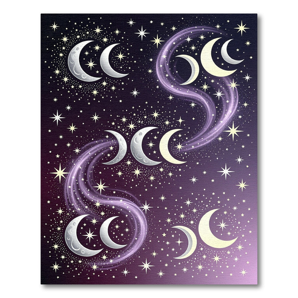 Celestial Crescent Moon and Starry Sky Rug