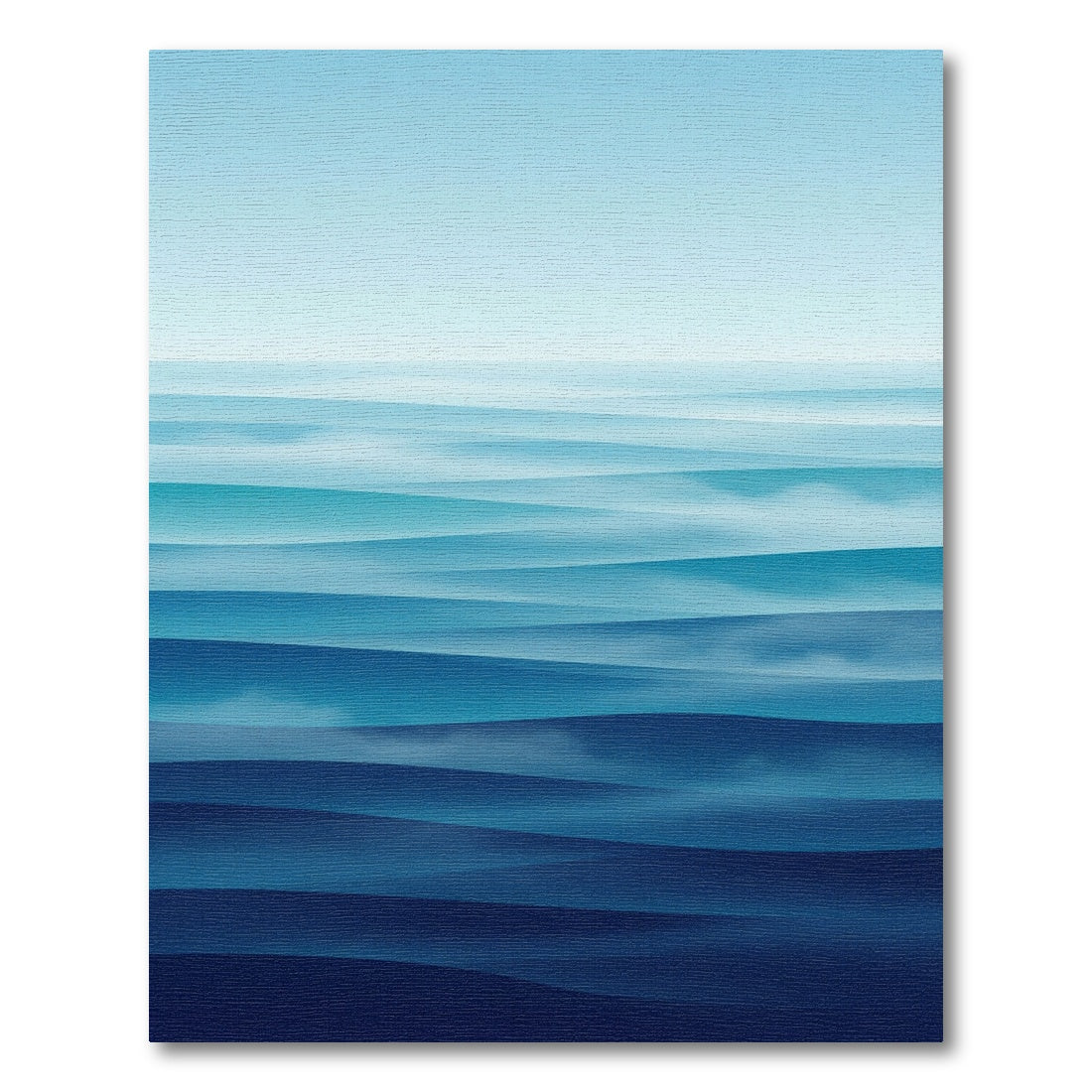 Abstract Blue Gradient Layered Waves Rug