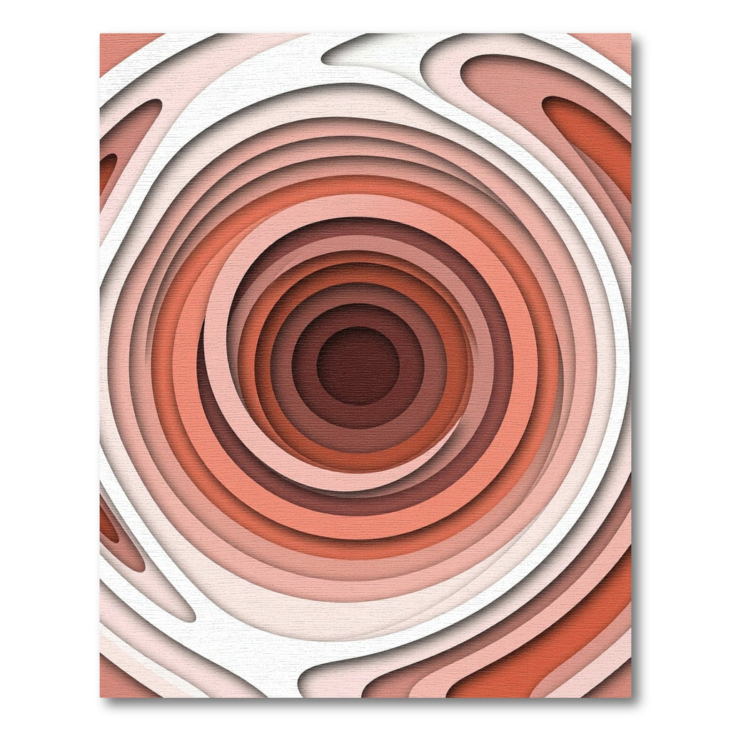 Tonal Terracotta Abstract Concentric Circles Rug