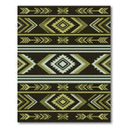 Earthy Green Geometric Tribal Arrow Rug