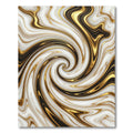 White Black Gold Swirl Marble Rug