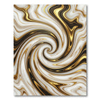 White Black Gold Swirl Marble Rug