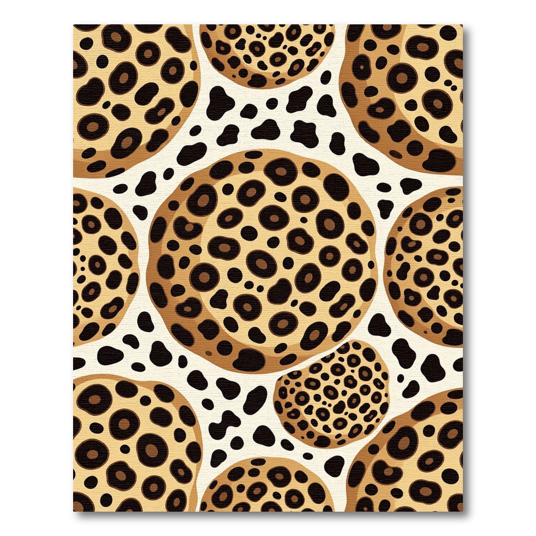 Bold Cream Leopard Spot Sphere Aesthetic Rug