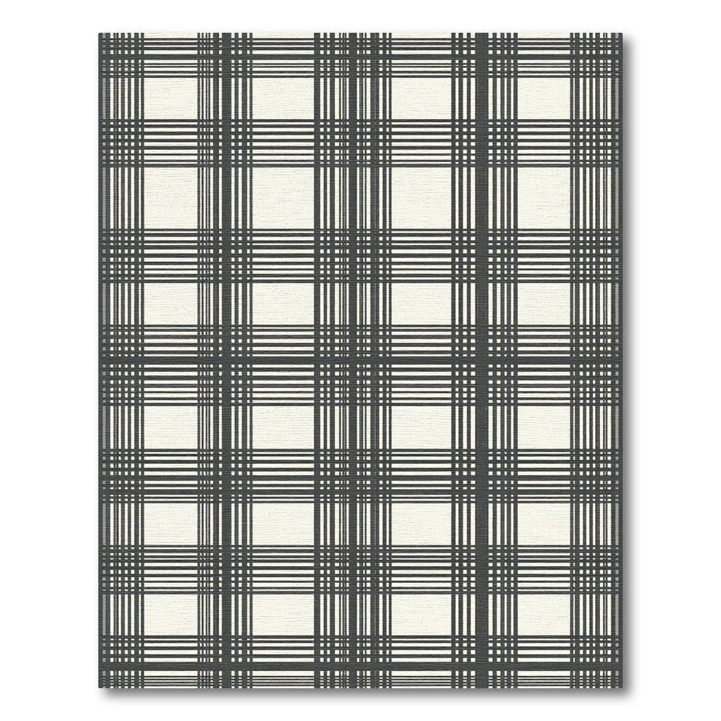 Dark Gray Classic Plaid Stripe Rug