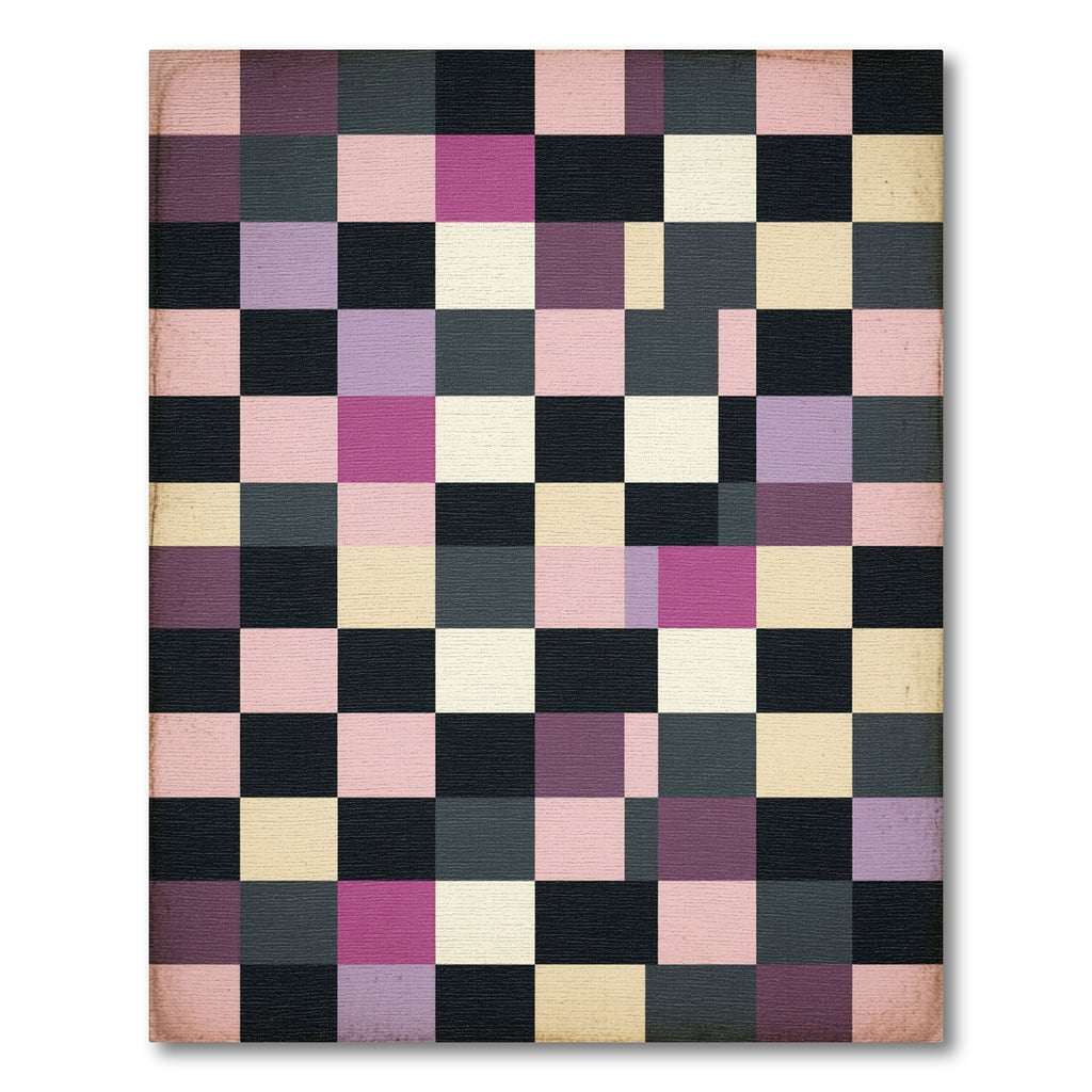 Abstract Geometric Block Mosaic Multicolored Grid Rug