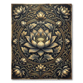 Golden Lotus Floral Medallion Area Decor Rug