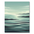 Minimalist Serene Teal Coastal Seascape Rug