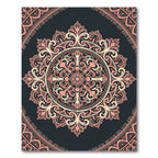Sophisticated Blush Pink Ornate Floral Medallion Rug
