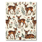 Charming Woodland Fawn Cream Botanical Rug