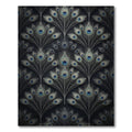 Elegant Peacock Feather Navy Art Deco Rug